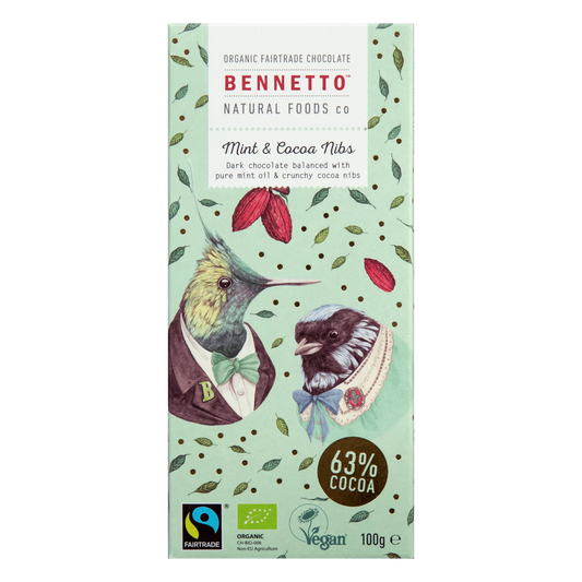 Bennetto Organic Chocolate - Dark Mint 80g (GF)