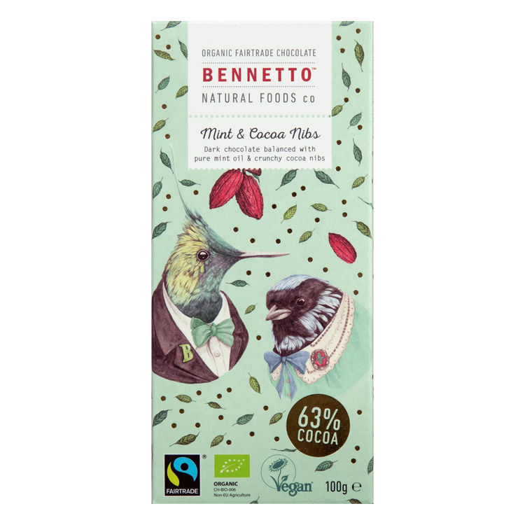 Bennetto Organic Chocolate - Dark Mint 80g (GF)