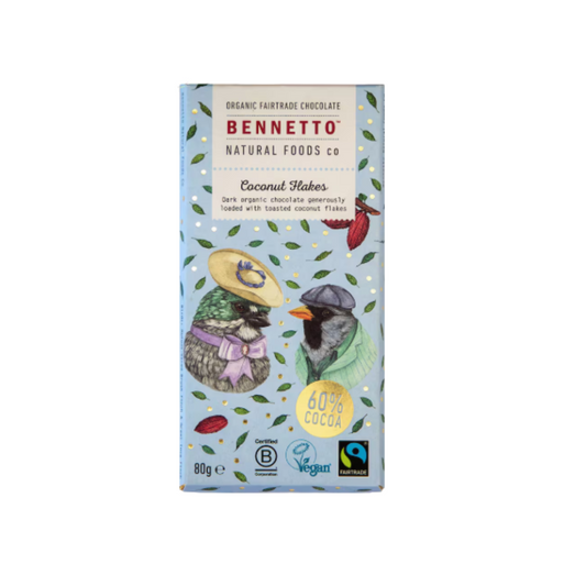 Bennetto Organic Chocolate - Coconut Flakes 80g