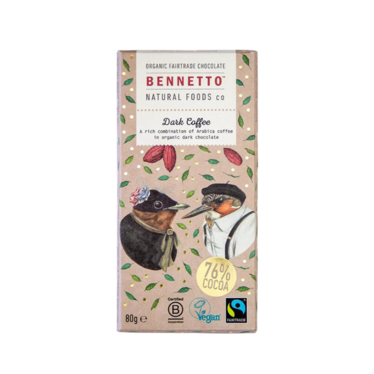 Bennetto Organic Chocolate - Dark Coffee 80g