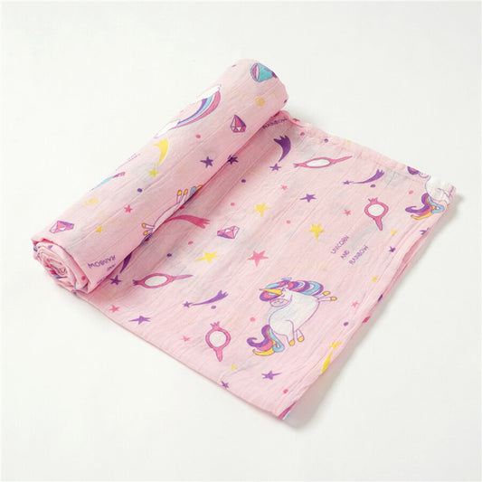 Lily & George Bamboo Muslin Wrap - Rainbow Dream