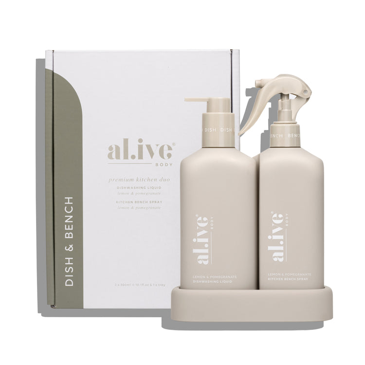 Al.ive Lemon & Pomegranate Bench Spray and Dishwash Duo