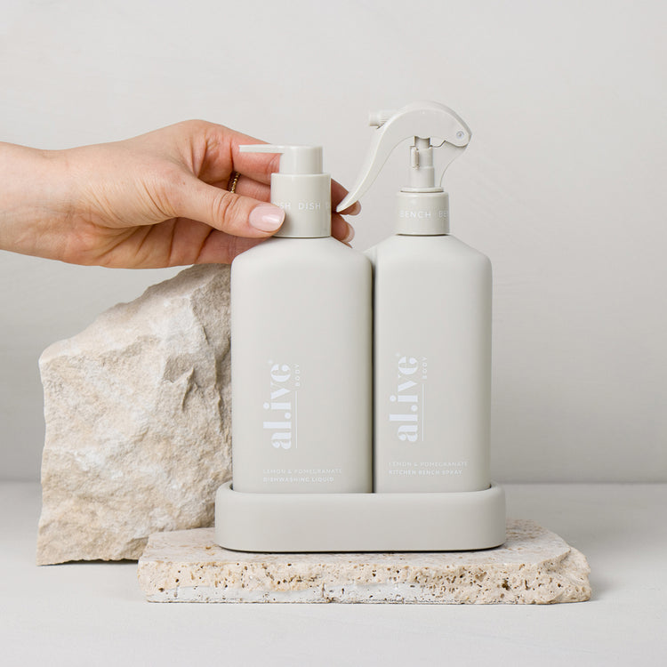 Al.ive Lemon & Pomegranate Bench Spray and Dishwash Kitchen Duo