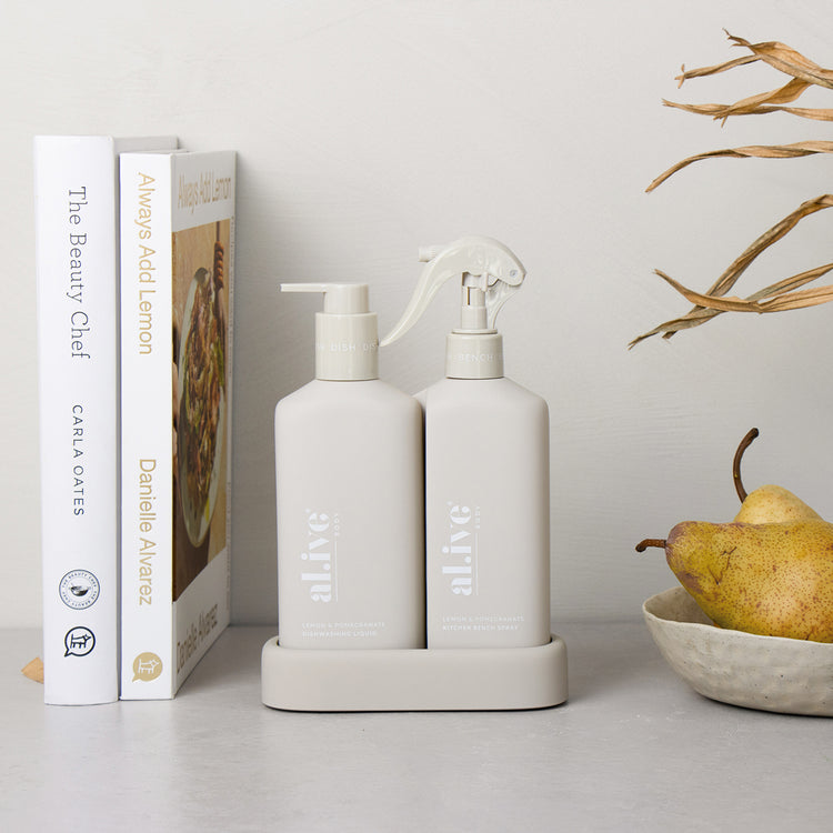 Al.ive Lemon & Pomegranate Bench Spray and Dishwash Kitchen Duo