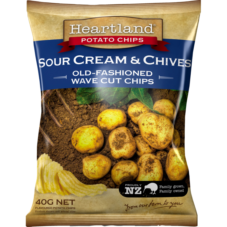 Heartland Chips Wave Cut - Sour Cream and Chives 40g