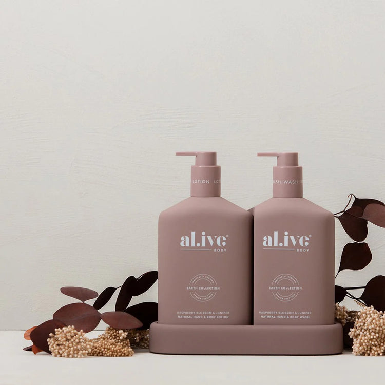 Al.ive Raspberry Blossom & Juniper Hand & Body Wash Duo