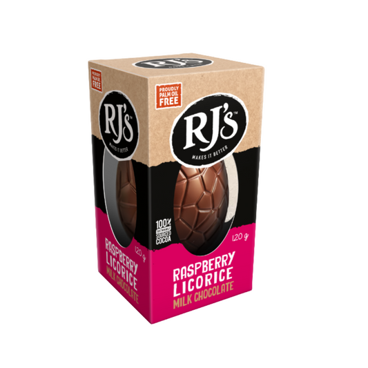 RJ's Raspberry Licorice Boxed Egg 120g