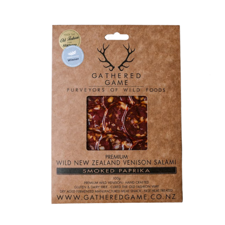 Gathered Game - Sliced Salami Venison Pack 100g