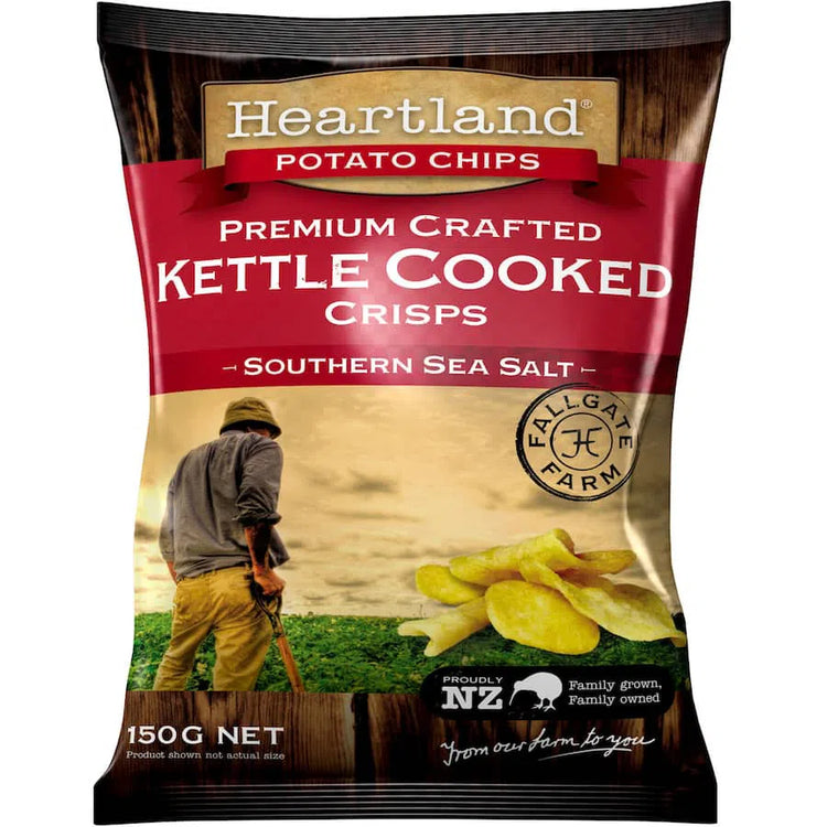 Heartland Premium Kettle - Southern Sea Salt crisps 150g