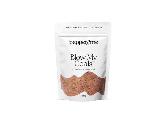 Pepper & Me Blow My Coals BBQ Beef Rub gift wrapped, available from XO Gifts New Zealand