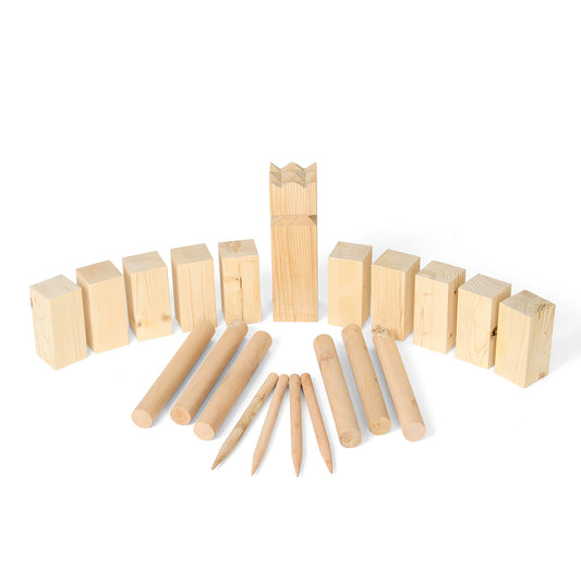 Super Wooden Kubb Set in Wooden Carry Crate
